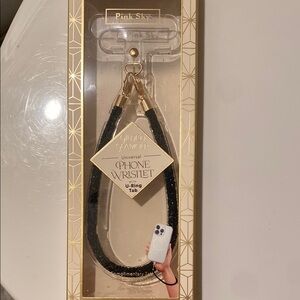 New black sparkly phone wristlet